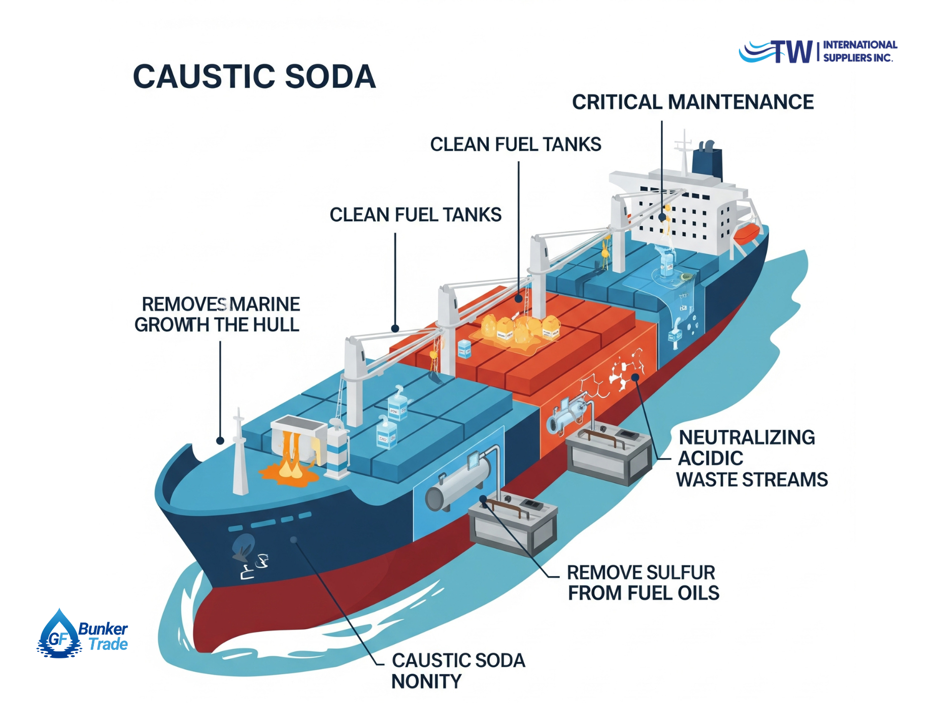 Commercial Uses of Caustic Soda in the Maritime Industry: Essential for Ship Maintenance and Fuel Systems